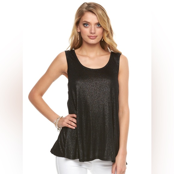 Women’s Juicy Couture Sparkly Black Tank - Size L - Picture 1 of 5